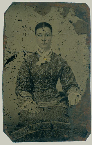 Tintype woman seated