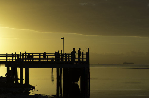 silhouette sunrise fishing pentax jetty brisbane queensland k5 carlzeiss zk shorncliffe cabbagetreecreek planart1485