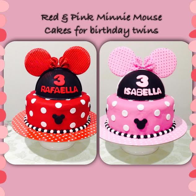 Twin Minnie Mouse Birthday Cake by Nimfa Maravilla of Too Nice To Slice, Auckland, New Zealand