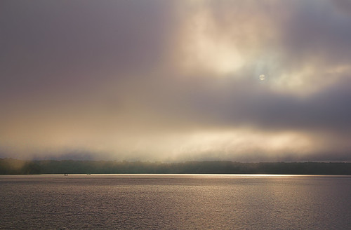water lakedardanelle illinoisbayou dawn sunrise mist fog reflections fishing boats autumn