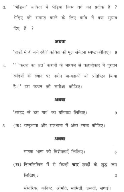 DU SOL B.Com. Programme Question Paper - Hindi B - Paper V