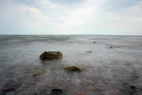 sea water long exposure stones rügen