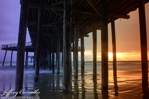 ocean california longexposure blue light sunset red orange cloud white black reflection green beach water colors yellow clouds landscape coast pier nikon surf waves pacific tide central shell rays pilings pismo slo carvalho d3200
