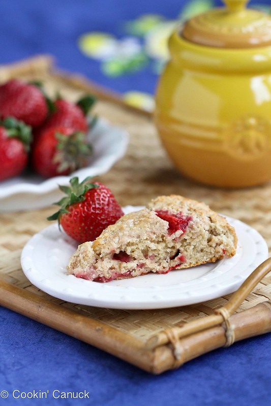 Strawberries & Cream Scone Recipe for Mother's Day {Healthy} | cookincanuck.com #recipe