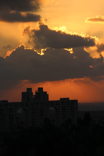 sunset building clouds israel apartment modiin dimritowers
