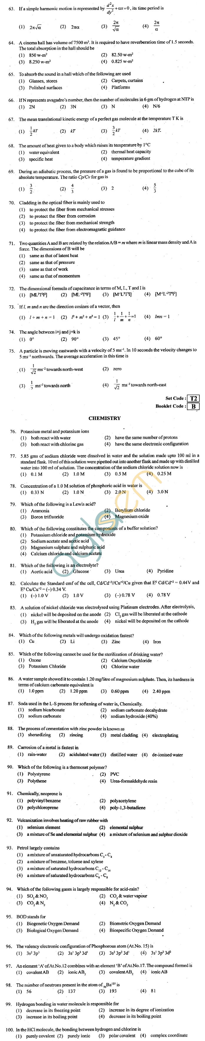 ECET 2012 Question Paper with Answers - Metallurgical Engineering