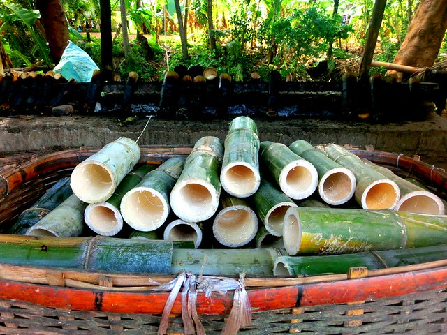 Cooking with bamboo in rural Cambodia 
