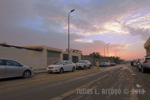 street sunset clouds after rainfall jubail i2spot