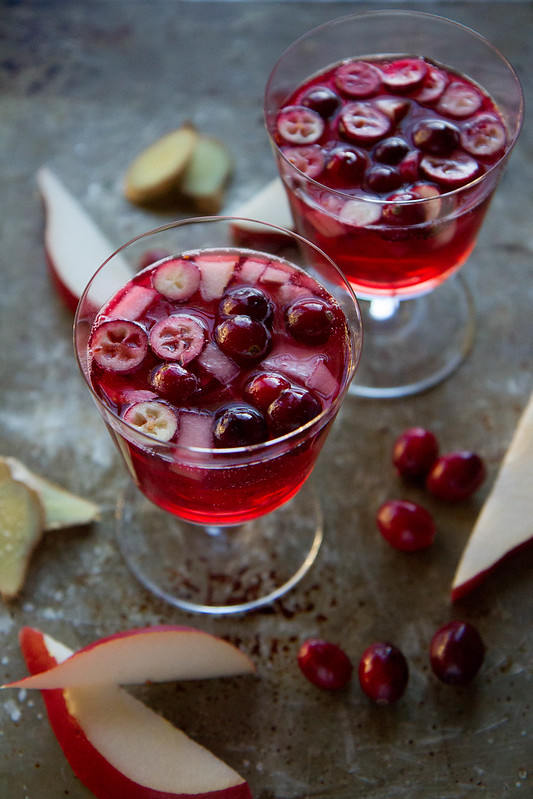 Fizzy Cranberry Ginger Pear Cocktails