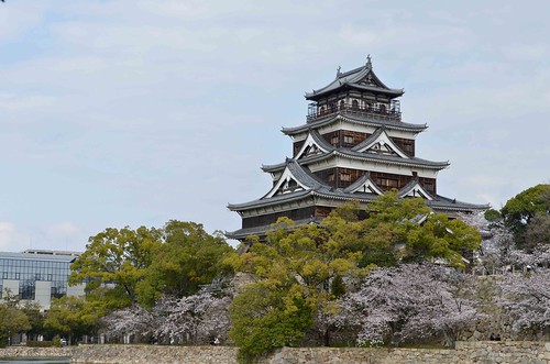 Hiroshima Castle with Sakura Blossoms