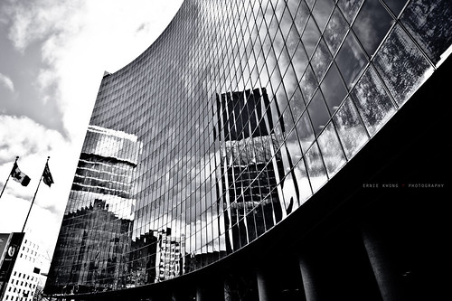 urban bw toronto ontario abstract reflection glass architecture canon blackwhite urbanlandscape 5dmkii erniekwongphotography ontariopowerbuilidng