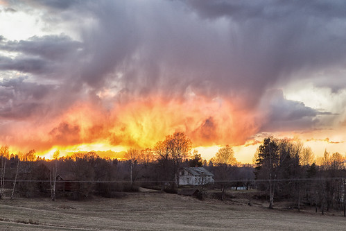 sunset sky house clouds landscape se sweden kil värmland colorefexpro4