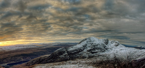 winter mountain sunrise landscape scotland torridon munro