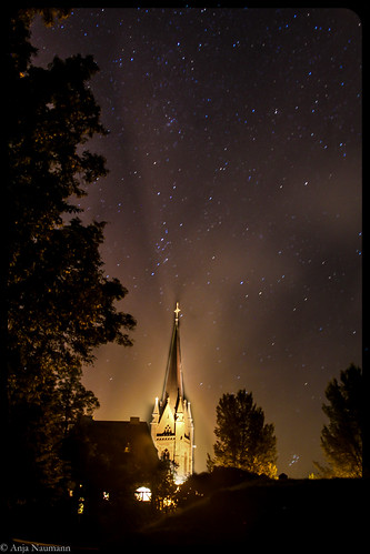 sky starlight stars galaxy longexposure night church frankenberg hesse hessen nordhessen germany deutschland europe architecture