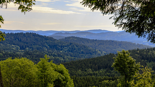 philippsreut bayern deutschland de bavarian forest bayrischerwald aussicht view sky himmel blue blau grün green wald mitterfirmiansreut