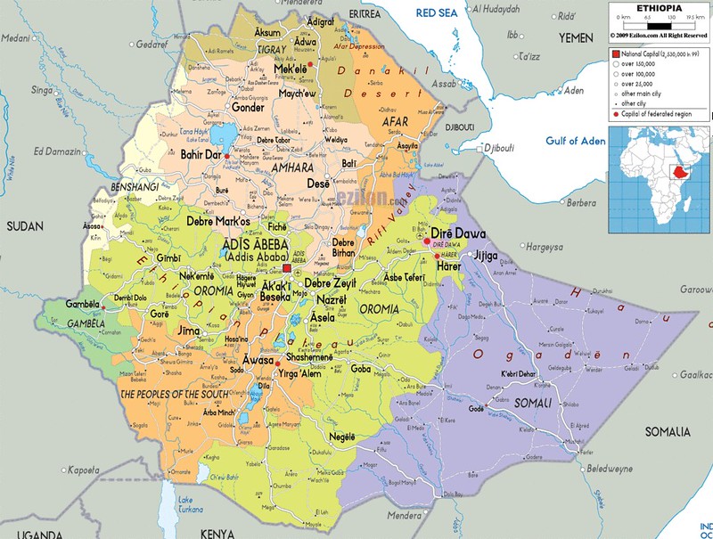Mapa da Etiopia