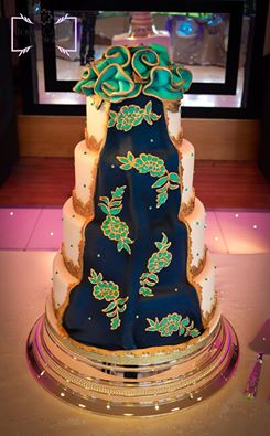 Beautiful Draped Wedding Cake by Lovely Cakes By Shalini