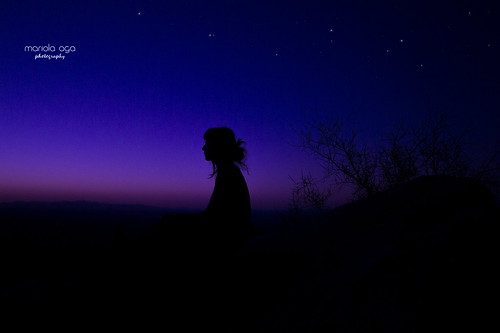 hills evening sunset night sky twilight bush girl silhouette silence art southmountain arizona dobbinslookout thegalaxy