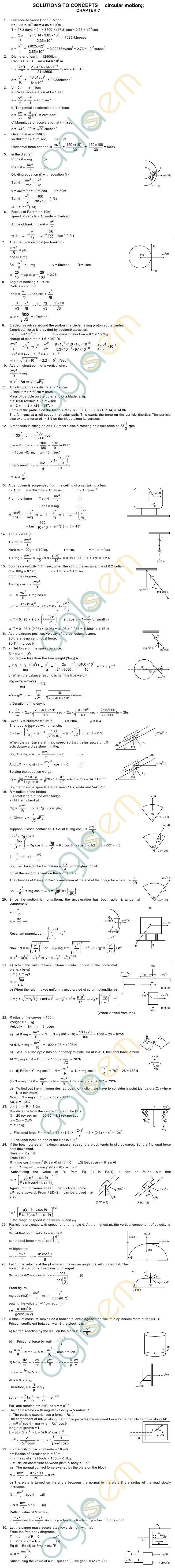 HC Verma Solutions: Chapter 7 - Circular Motion