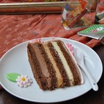Chocolate, Almond, Dulce de Leche Cake