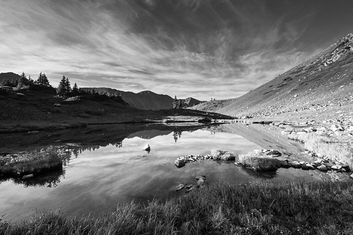 morning summer mountains clouds reflections blackwhite colorado unitedstates dillon ponds lovelandpass waterscapes arapahonationalforest