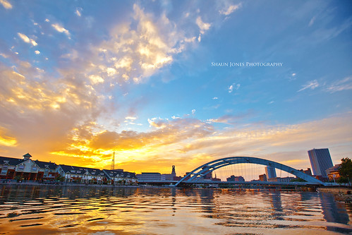 bridge blue sunset red sky orange cloud sun sunlight ny newyork color water colors beautiful yellow clouds river landscape landscapes colorful pretty skies cityscape cityscapes bridges sunsets sunny rochester