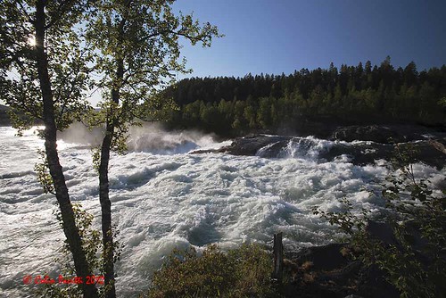 norway river landscape waterfall rapids foam troms rushingwater malselv malselvfossen malsriverfalls