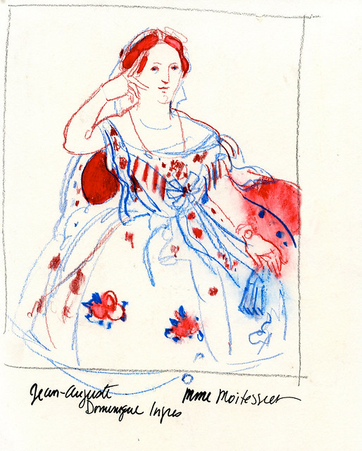 Inktense sketch of Ingres portrait