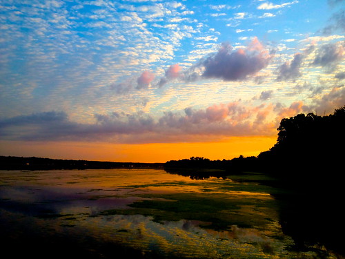 blue sunset red summer sky orange lake yellow wisconsin clouds golden algae exciting iphone4s