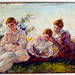 Mark Landis, 'Women Seated on Lawn,' in the style of Charles Courtney Curran, c.2000, oil on pressed board. Courtesy of Hilliard University Art Museum
