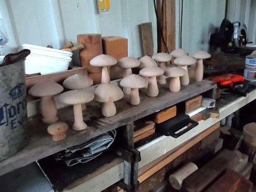 Wooden mushrooms