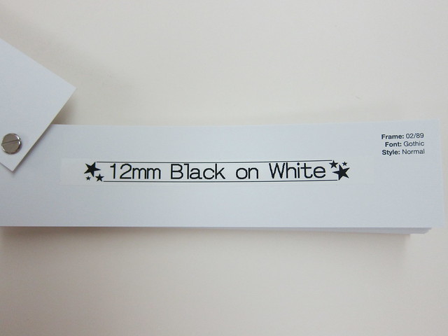 12mm Black On White Tape