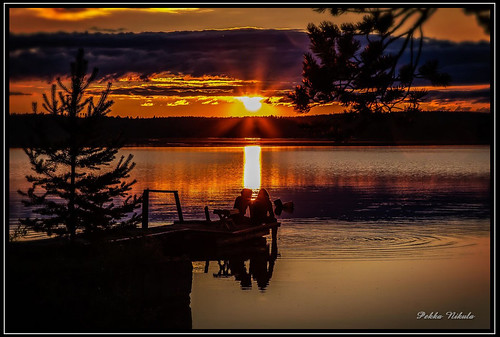 sunset lake nature water finland evening sunrisesunset auringonlasku kiantajärvi suomussalmi leirintäalue