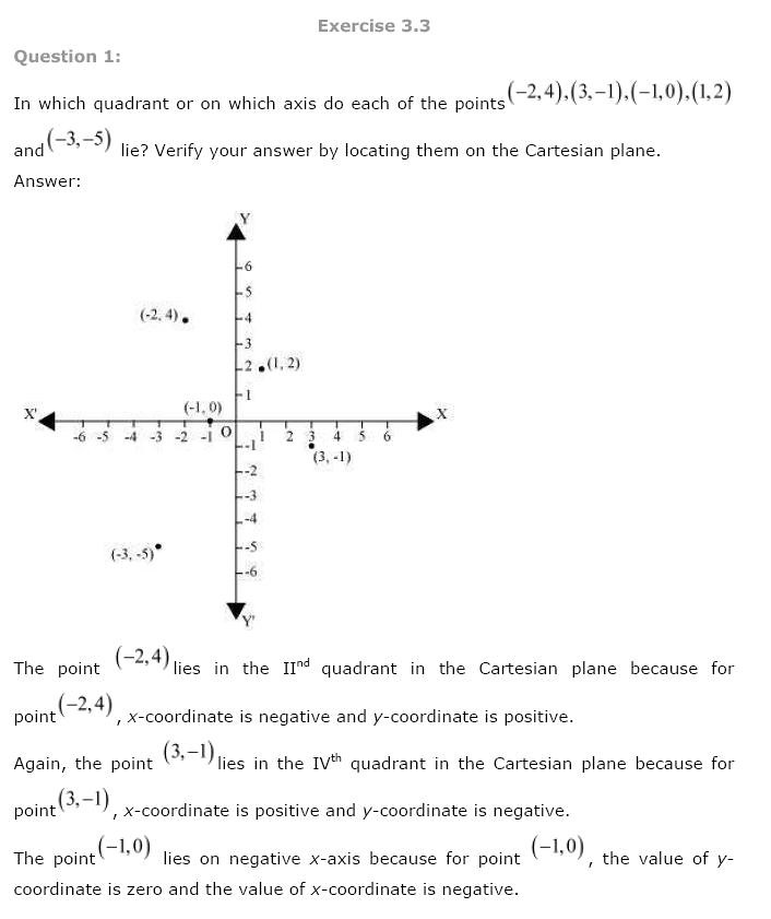 NCERT Solutions for Class 9 Maths Chapter 3 Coordinate Geometry