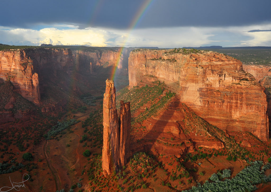 Double Rainbows at Spider Rock, Canyon de Chelly