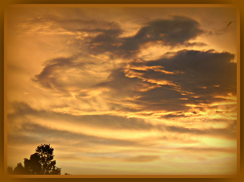sunset clouds sunrise golden silhouettes