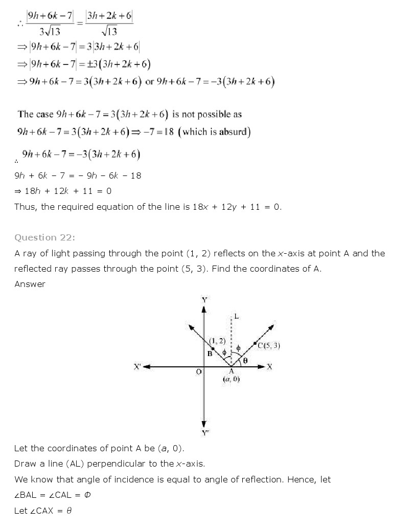 NCERT Solutions for Class 11th Maths Chapter 10 - Straight Lines