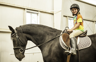 Abbie's first horseback riding lesson