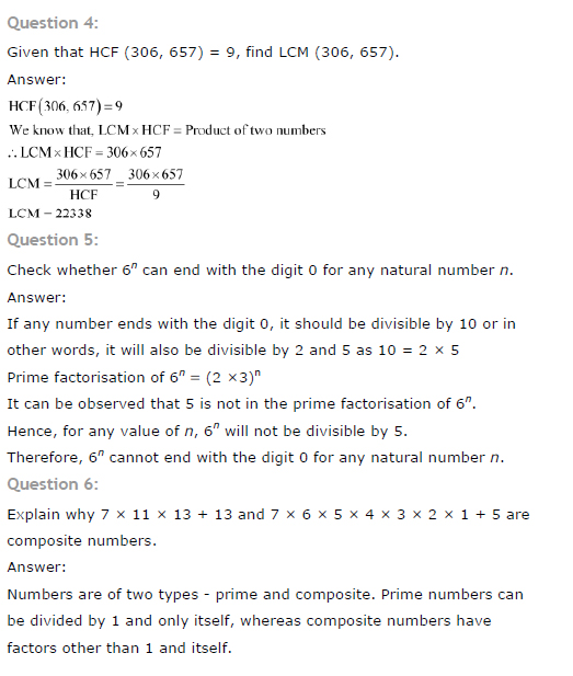 NCERT Solutions Class 10 Maths Ch 1 Real Numbers