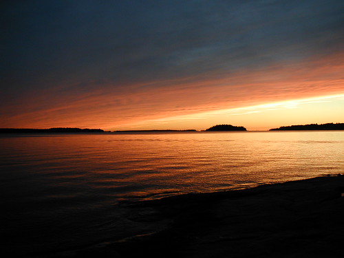 blue sunset sky orange lake water olympusd490z killbearcamping