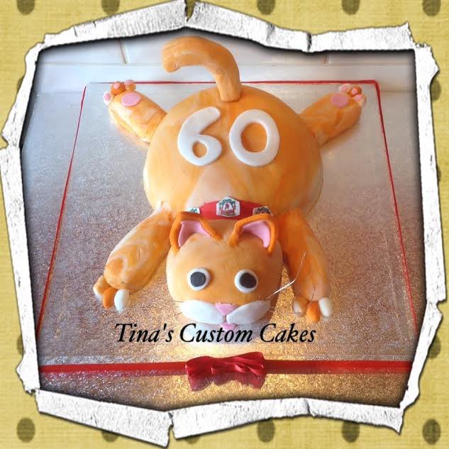 Cat Themed Cake by Tina Hollywell of From Tina's Custom Cakes