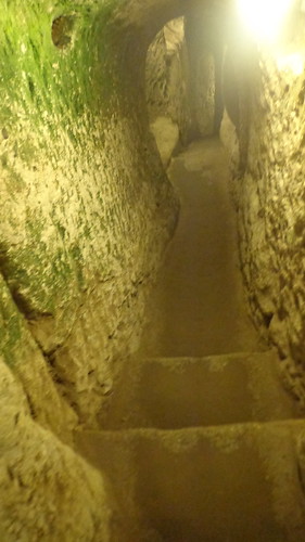 Narrow hallway in an underground city
