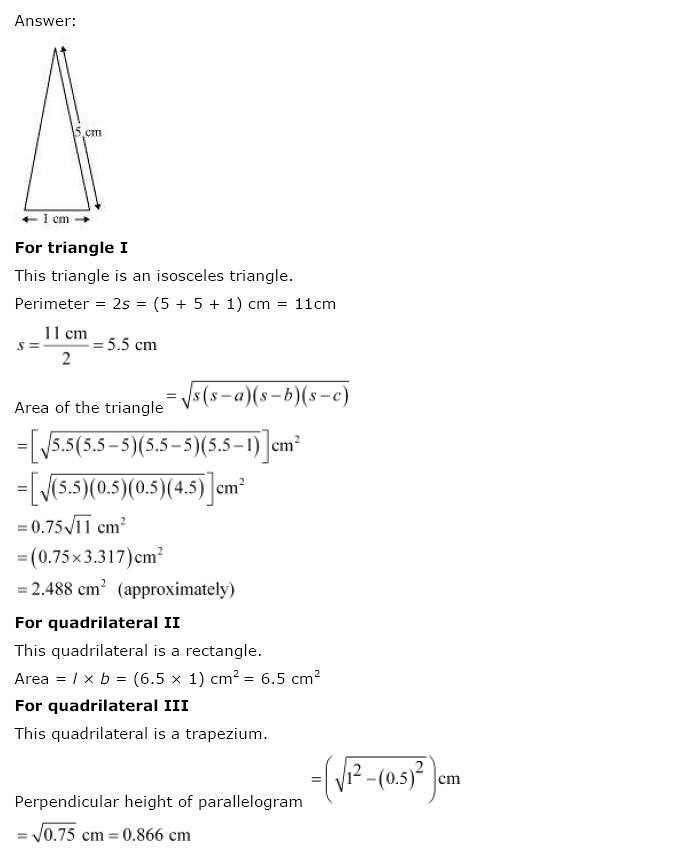 NCERT Solutions for Class 9 Maths Chapter 12 Heron's Formula