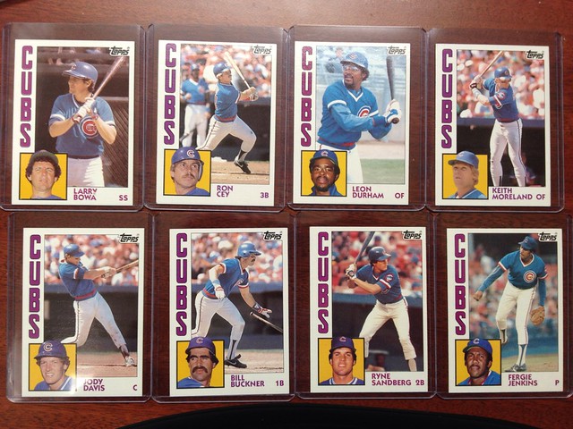 Great 80s Cubs line-up - 1984 Topps Cubs Cards