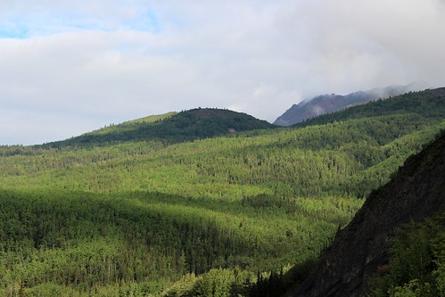 usa alaska glenn highway matanuska river valley mountains forest lake clouds glacier landscape nature view outdoor