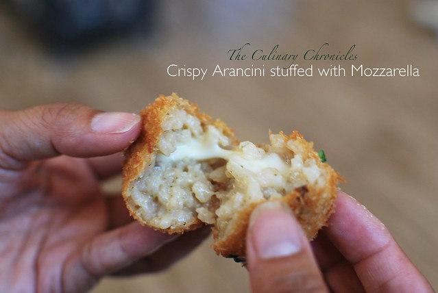 Crispy Arancini stuffed with Mozzarella