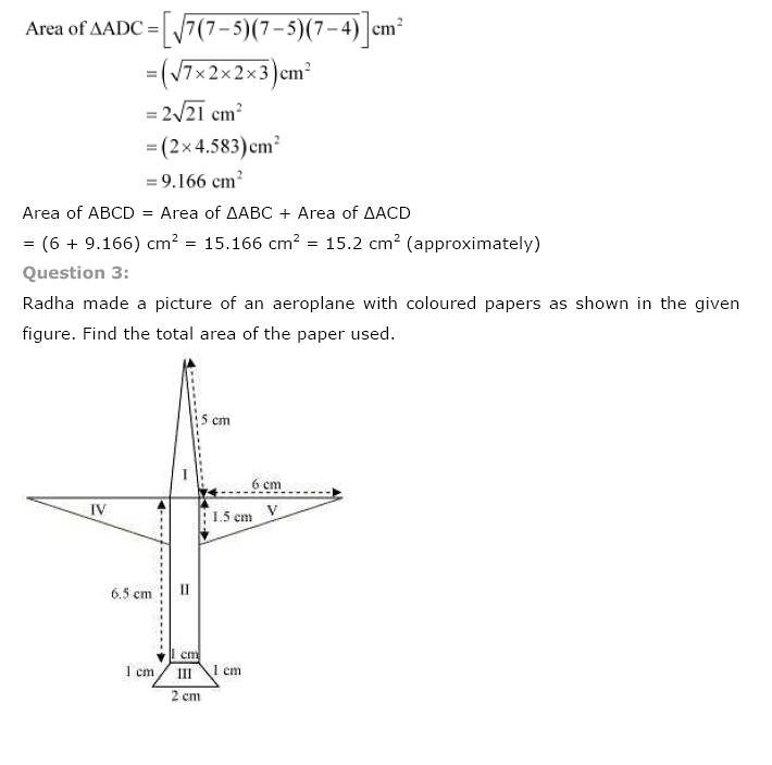 NCERT Solutions for Class 9 Maths Chapter 12 Heron's Formula