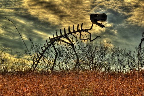 sky field wisconsin canon skeleton dinosaur monroe gecko scrap hdr tyrannosaurus photomatix t2i monroewi