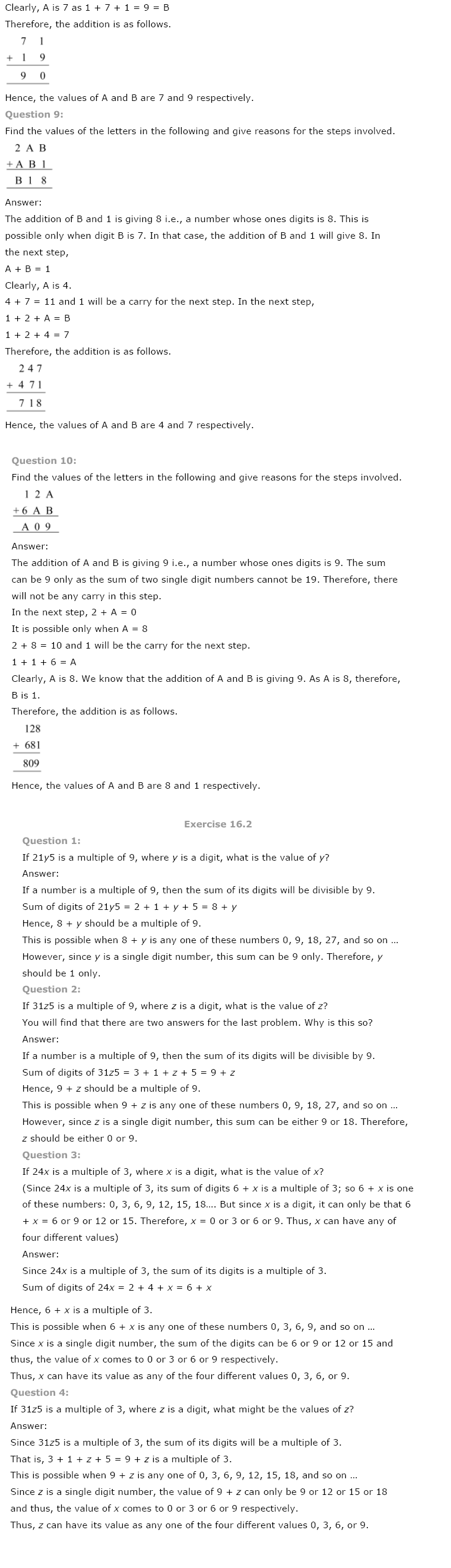 NCERT Solutions For Class 8 Maths Ch 16 Playing With Numbers PDF Download
