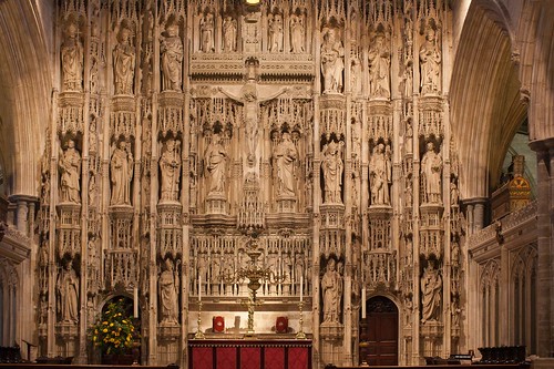 The altar is a central place, look for the ways the art and architecture bring out its importance